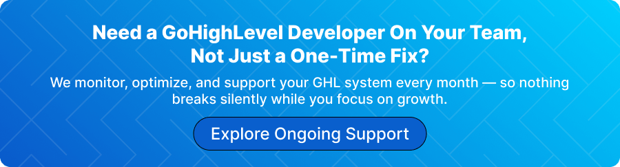 GHL Ongoing Support